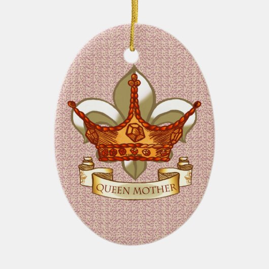 Koninklijke Koningin Moeder Keramisch Ornament (Voorkant)