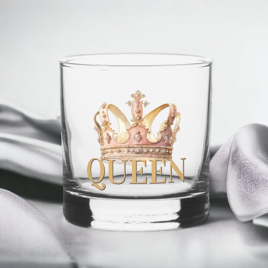 Koninklijke Koningin Roze vergulde kroon Whisky Glas