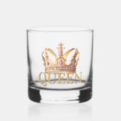 Koninklijke Koningin Roze vergulde kroon Whisky Glas (Voorkant)