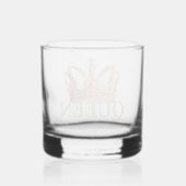 Koninklijke Koningin Roze vergulde kroon Whisky Glas (Achterkant)