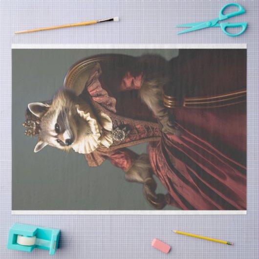 Koninklijke koningin wasbeer #2 decoupage tissuepapier (Craft)