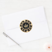 👑 Koninklijke Kroon Aangepaste Naam 👑 Ronde Sticker (Envelop)