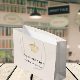 Koninklijke kroon in beige bedrijfsstijl groot cadeauzakje