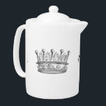 Koninklijke Kroon Monogram Theepot<br><div class="desc">Dit ontwerp is voorzien van een afbeelding van een koninklijke kroon met twee monogram initialen voor u om te personaliseren. Cadeau idee voor een vader,  oom,  broer of vriend.</div>