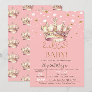Koninklijke Kroon Sterren Baby Shower Uitnodiging