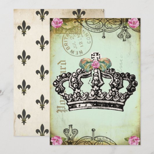 Koninklijke Kroon Uitnodigingen (Voorkant / Achterkant)