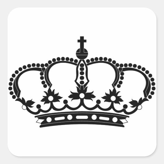 Koninklijke Kroonprins Koning Vierkante Sticker (Voorkant)