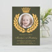 Koninklijke Kroonprinses Eerste verjaardag Uitnodi Kaart (Staand voorkant)