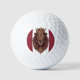 Koninklijke leeuwenkunst met kroon golfballen