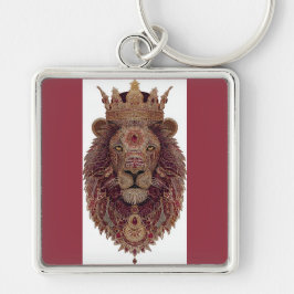 Koninklijke leeuwenkunst met kroon sleutelhanger