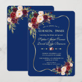 Koninklijke Marine Blauw Bourgondië Bloemige Oefen Kaart (Voorkant / Achterkant)