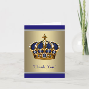 Koninklijke marine blauw en gouden bedankkaartjes bedankkaart