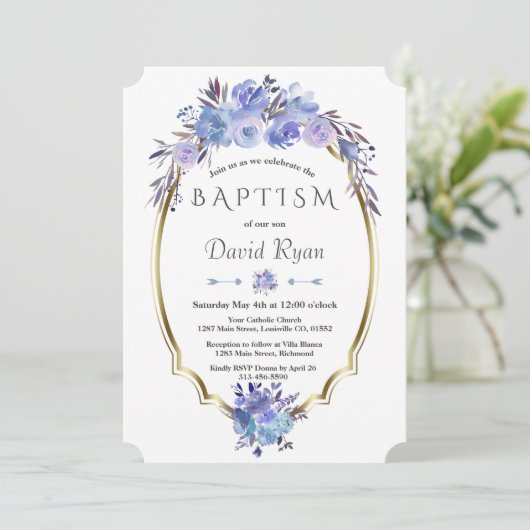 Koninklijke Marine Blauw Goud Blauw Bloemstuk Jong Kaart (Staand voorkant)