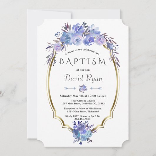 Koninklijke Marine Blauw Goud Blauw Bloemstuk Jong Kaart (Voorkant)