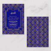 Koninklijke Marine Blauw Gouden Great Gatsby Art D Informatiekaartje (Voorkant / Achterkant)