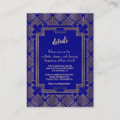 Koninklijke Marine Blauw Gouden Great Gatsby Art D Informatiekaartje (Voorkant)