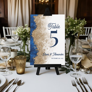 Koninklijke Marine Blauw Gouden Huwelijks Tafel Nu Bedankkaart