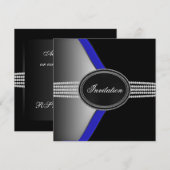 Koninklijke Marine Blauw Zwarte Diamant Black Tie Kaart (Voorkant / Achterkant)