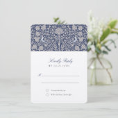 Koninklijke Marine en Crème RSVP Trouwdag Kaart (Staand voorkant)