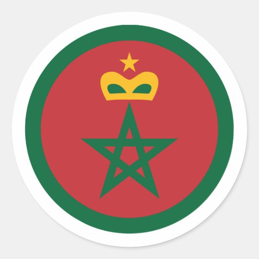 Koninklijke Marokkaanse luchtmacht, Marokko Ronde Sticker (Voorkant)