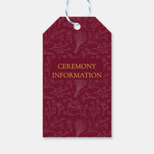 Koninklijke Maroon Aanpasbare Uitnodiging Cadeaulabel (Voorkant)