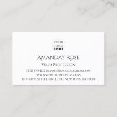 Koninklijke Merknaam Roos White Blue Navy Glitter Visitekaartje (Achterkant)