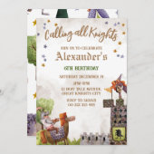 Koninklijke Middeleeuwse Jongens Verjaardag Ridder Kaart (Voorkant / Achterkant)