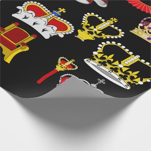 Koninklijke Mode van Koning en Koningin Crowns Cadeaupapier (Hoek)