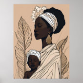 Koninklijke Moeder & Kind Afrocentrische Kunst Poster (Voorkant)