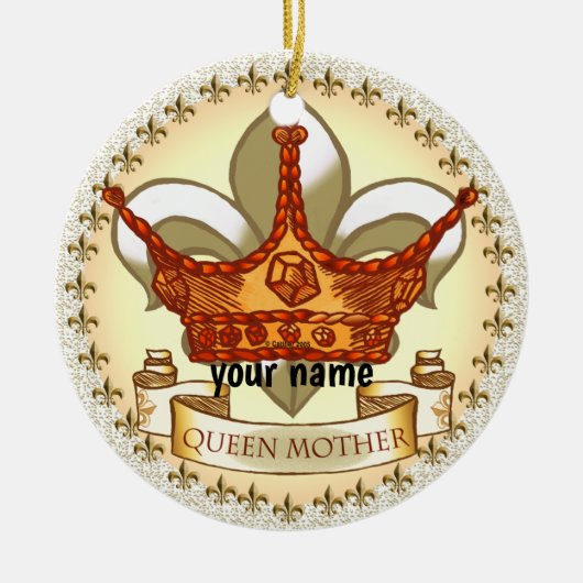 Koninklijke naam van koningin keramisch ornament (Voorkant)