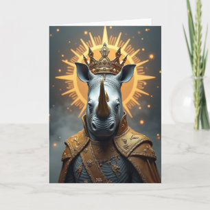 Koninklijke Neushoorn Verjaardagskaart Kaart