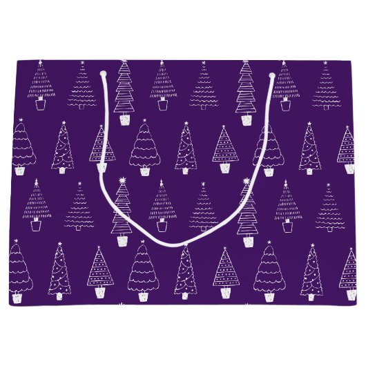 Koninklijke Orchidee Paarse Kerst Winter Wonderlan Groot Cadeauzakje (Voorkant)