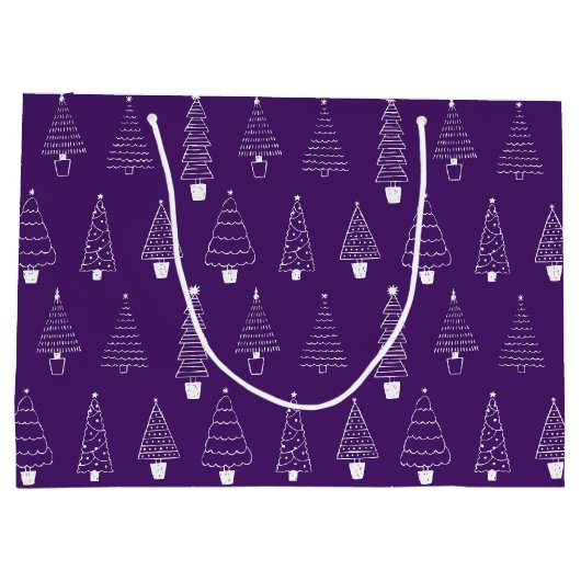 Koninklijke Orchidee Paarse Kerst Winter Wonderlan Groot Cadeauzakje (Achterkant)