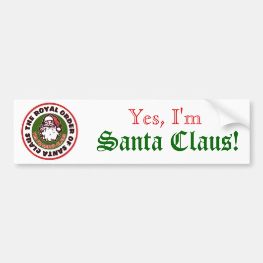 Koninklijke Orde van Santa Claus - Gepersonaliseer Bumpersticker (Voorkant)