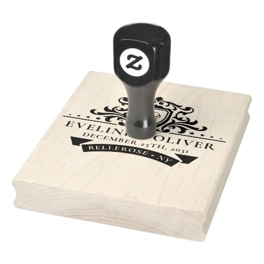 Koninklijke ornament bruiloft logo rubberstempel (Stempel)