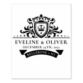 Koninklijke ornament bruiloft logo rubberstempel (Afrduk)