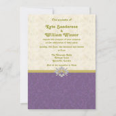 Koninklijke paars- en goudbruidskaart kaart (Voorkant)