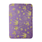 Koninklijke Paars en gouden meisjes Princess Badmat (Voorkant Verticaal)