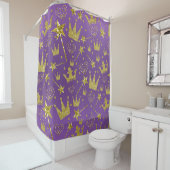 Koninklijke Paars en gouden meisjes Princess Douchegordijn (In situ)