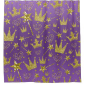 Koninklijke Paars en gouden meisjes Princess Douchegordijn (Voorkant)