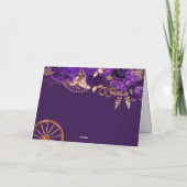 Koninklijke Paars en gouden Rozen Elegant Charro W Bedankkaart (Achterkant)