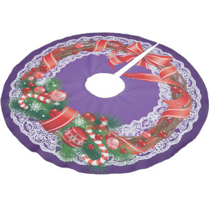 Koninklijke Paars Ombre en Lace met Kerstmis Kerstboom Rok