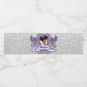 Koninklijke Paarse Afro Princess | Paars- & witesu Waterfles Etiket (Enkel label)