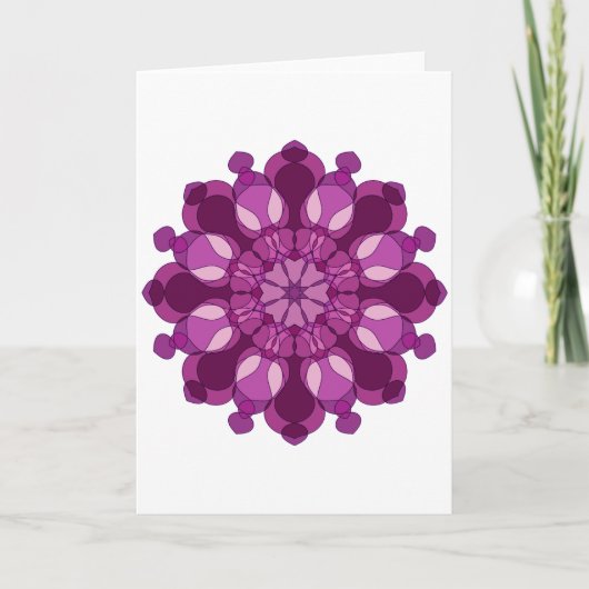 Koninklijke Paarse Bloem Mandala Kaart (Voorkant)