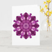 Koninklijke Paarse Bloem Mandala Kaart (Gele Bloem)
