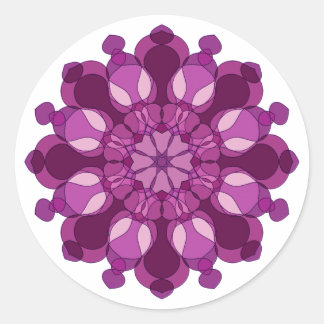 Koninklijke Paarse Bloem Mandala Ronde Sticker