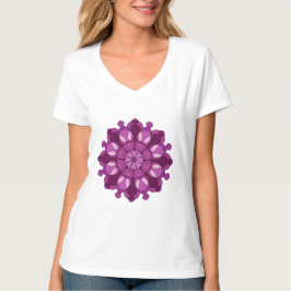 Koninklijke Paarse Bloem Mandala T-shirt