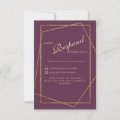 Koninklijke Paarse Elegant Weddenschap RSVP (Voorkant)