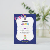 Koninklijke Paarse en Blauwe Trampoline Birthday P Briefkaart (Staand voorkant)