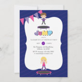 Koninklijke Paarse en Blauwe Trampoline Birthday P Kaart (Voorkant)